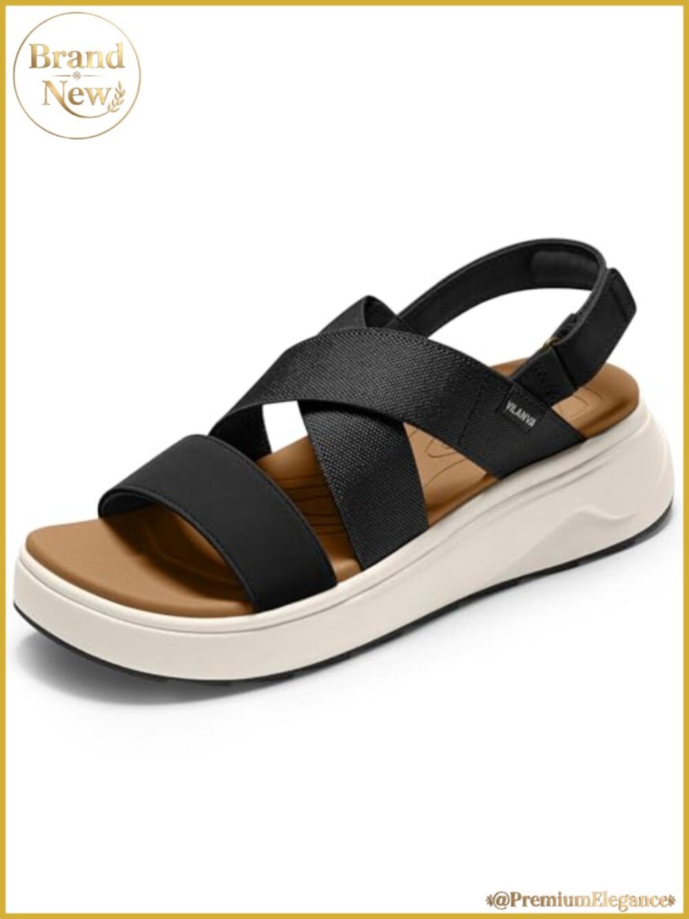 Platform Walking Sandals Arch Support Orthotic Wedge Crisscross Strappy